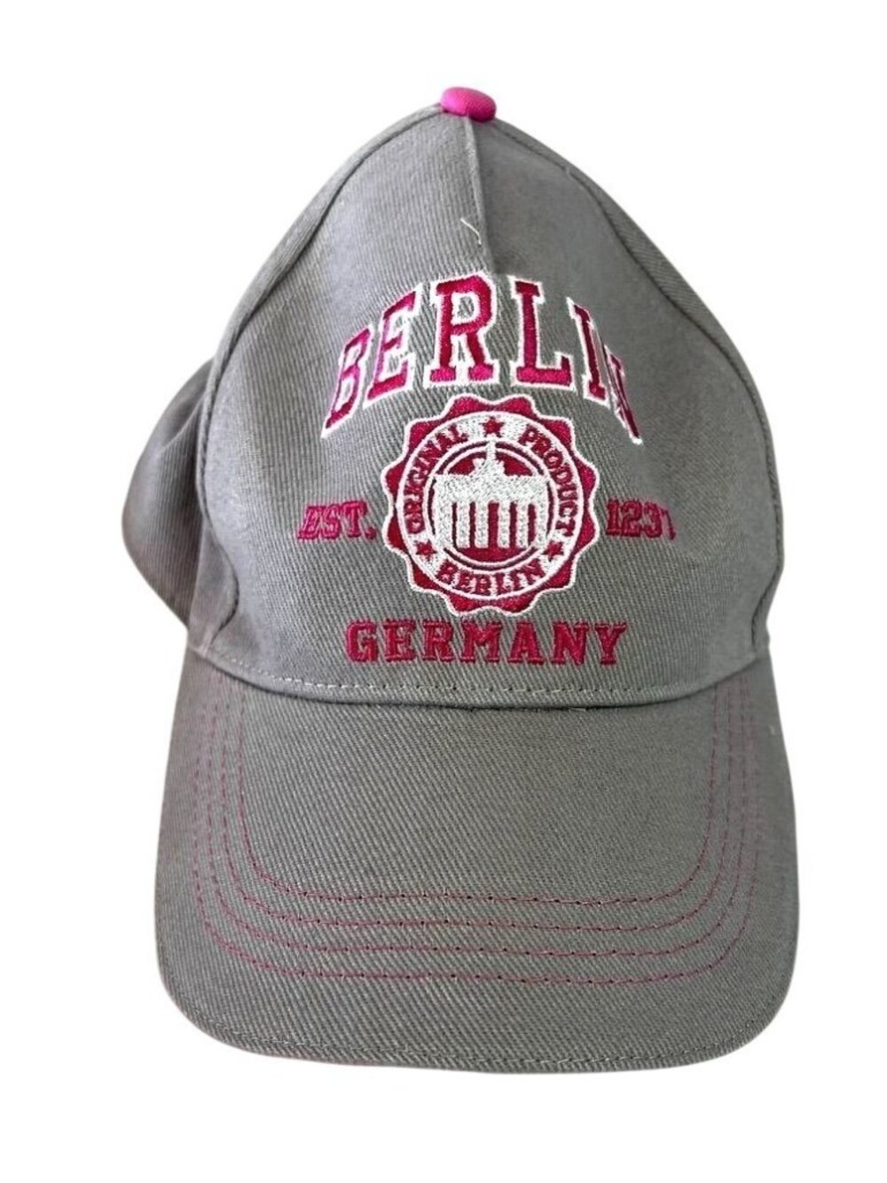 Berlin Embroidered Gray Baseball Cap Adjustable Cotton, OSFM